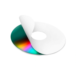 Q-connect kf01579 Etiquetas Adhesivas para CD-ROM, Fotocopiadora, Láser, Ink-jet - Caja con 50 etiquetas