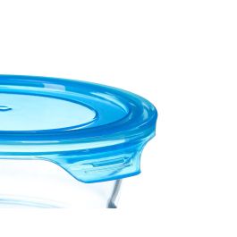 Vivalto Fiambrera Redonda Azul de Cristal 14.8 x 5.5 x 13.2 cm (Set de 24)