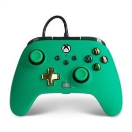 Power A 1518814-02 Mando con Cable Mejorado para Xbox Series X/S, Verde - Botones Asignables, Vibración Dual, Cable USB 3m