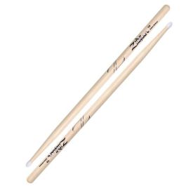 Zildjian 5A Baquetas de Hickory Natural con Punta de Nylon - 40.64cm de Largo y 1.42cm de Diámetro