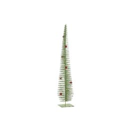 DKD Home Decor Árbol de Navidad Artificial Tradicional – Verde y Rojo de Poliéster, 71 cm Alto y 14x14 cm de Base