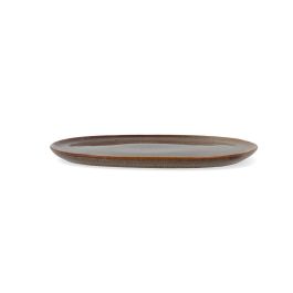 Bidasoa Plato Llano Cerámico Ikonic Marrón 4 Unidades 26,5x25,7x1.5 cm con Brillo y Relieves Orgánicos, Apto Lavavajillas y Microondas