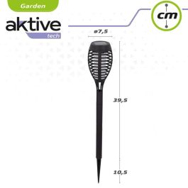 Set de antorchas solares de jardín Aktive Plástico 7,5 x 50 x 7,5 cm (4 Unidades)