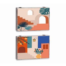 DKD Home Decor Tapa Contador Moderno MDF Multicolor (2 Unidades) - Ancho 46.5 cm, Alto 31.5 cm, Profundidad 6 cm - Surtido Aleatorio