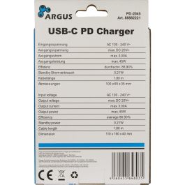 Inter-Tech PD-2045 Cargador USB-C 45W Negro