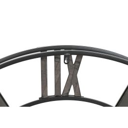 DKD Home Decor Reloj de Pared Loft Negro y Natural Metal y Ratán 100 x 9 x 100 cm