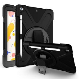 eSTUFF Funda AUSTIN Defender Antigolpes para iPad 10.2, con Correa de Mano y Hombro, Soporte 360, Negra