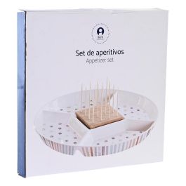 Bandeja de Aperitivos DKD Home Decor 23,5 x 23,5 x 3 cm Multicolor Gres Bandeja de Aperitivos DKD Home Decor 23,5 x 23,5 x 3 cm Multicolor Gres