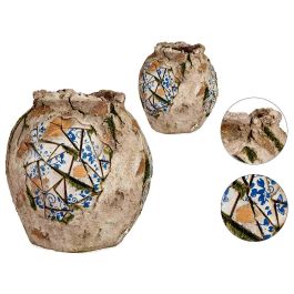 Jarrón de Poliresina Rústico Ibergarden 27.5 cm - Gris, Blanco, Azul (2 Unidades) Precio: 62.50000053. SKU: B14VF4MBMR