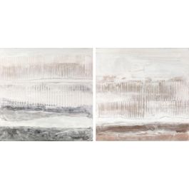 DKD Home Decor Cuadro Abstracto Beige Gris Lienzo Pino Pintado a Mano 100x100 cm (2 Unidades) Precio: 112.50000047. SKU: S3028232