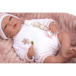 Muñecas Arias Muñeca Reborn Lola 40 cm Cuerpo Blando con Capazo Muñeco con Peso Español