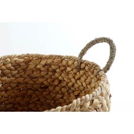 DKD Home Decor Cesta Balines Marron Junco Set de 2 51 x 30 x 51 cm Hecho a Mano Reciclable