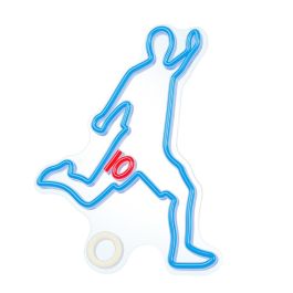 Forever Neon Footballer Plexi LED - Lámpara de pared con luz de neón blanca, regulador de intensidad y alimentación USB, diseño decorativo moderno