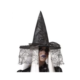 Sombrero de Bruja Negro con Velo y Rosa en Tul para Disfraces Elegantes Precio: 2.95000057. SKU: B1FBK2JNAC