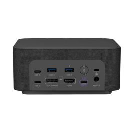 Logitech Logi Dock Docking Station USB-C para UC Negro 4K Ultra HD con Altavoces y Micrófonos Integrados