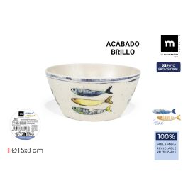 La Mediterranea Bol de Melamina Brillo Peixe 15 x 8 cm (24 Unidades)