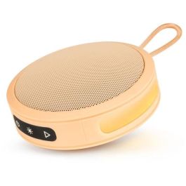 BIGBEN Party - Altavoz Bluetooth redondo con correa y efectos de luz - 15W - Naranja Pastel