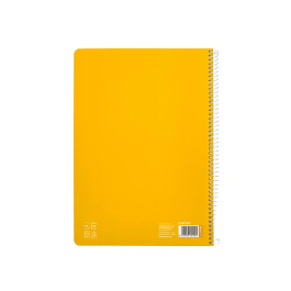 Liderpapel Cuaderno espiral A4 Pautaguía tapa blanda 80 hojas 75gr cuadro pautado 2,5mm color amarillo