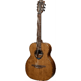 LAG Guitarra Acústica Travel Nylon Blue Wave 1 Electroacústica Cedro Rojo Macizo Caoba Marrón Natural Satinado