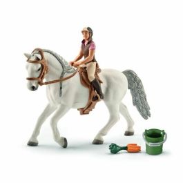 Schleich 41433 Figura Jinete sobre Yegua Lipizzana con Cubo y Silla de Montar - Jinete Realista