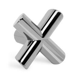 Pomo Zamak Equis 40X40 Acabado Cromo, Latonado, Negro, Blanco Mate, Negro Mate, Cobre Acabado Cromo Viefe
