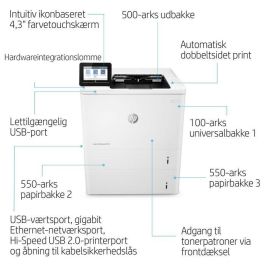 HP 7PS86A Impresora Láser Monocromo Enterprise M612dn Dúplex, Blanca, 71 ppm