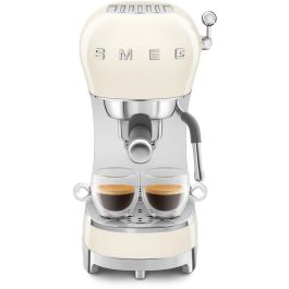 Smeg ECF02CREU Cafetera Espresso Manual de Bomba 15 Bares Crema 1.1L 1350W para Café Molido y Cappuccino