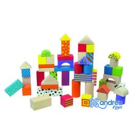 Juego Andreutoys Construccion Bloques Madera 50 Piezas 18x18 cm Precio: 22.49999961. SKU: B12S3D7ZQA