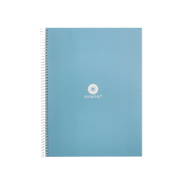 Antartik Cuaderno espiral A4 micro dots tapa forrada 80 hojas 90 gr rayado puntos celeste