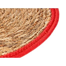 Giftdecor Tapete Natural Borde Rojo 35x35 cm Fibra Natural (Set de 48)