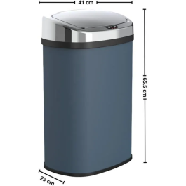 Kitchen Move Cubo de Basura Automático para Cocina 58 L Acero Inoxidable Gris Mate con Reborde