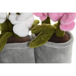 DKD Home Decor Peluche Blanco Fucsia Poliester 10 x 24 x 15 cm (6 Unidades)