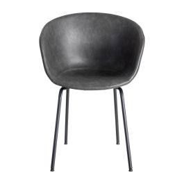 Silla Negro Metal / Simil Piel 59 X 50,50 X 81,50 cm