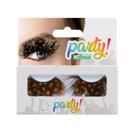 Pestañas Postizas de Plumas Naranjas con Puntos Negros - Estilo Fantasía para Disfraces y Carnaval Precio: 1.49999949. SKU: S1121226