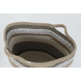 DKD Home Decor Cesta Boho Gris Natural Algodón Yute Set de 2 40 x 40 x 40 cm
