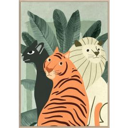 DKD Home Decor Cuadro Decorativo Tropical de Animales en Lienzo y PS. Diseño Multicolor con medidas de 123 x 83 x 4,5 cm. Pack de 2 Unidades