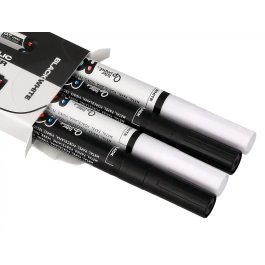 Liderpapel Rotuladores Acrylic Base Agua Todo Tipo de Superficie Punta Fina 0,7 mm Caja de 4 Perfiladores Blanco y Negro