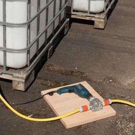 Wolfcraft Bomba para Taladro, Carcasa Metal, 600W+, 3000 L/h, 2800 RPM, Rosca 3/4"