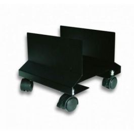 Techly Soporte CPU con Ruedas, Negro, Acero, Ancho Ajustable