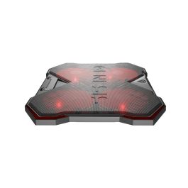 GENESIS Oxid 260 Base Refrigeradora para portátiles hasta 17.3" con 4 ventiladores, 8 Ángulos Ajustables, Gaming Negro/Rojo