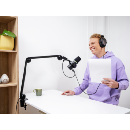 Trust GXT 255+ Onyx Micrófono USB para PC con Patrón Cardioide, Filtro Antipop, LED, 24-bit/96 kHz, Negro - 24354