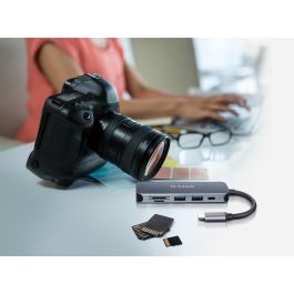 D - link Hub USB Tipo C 6 Puertos Gris Lector de Tarjetas SD MicroSD USB 3.2 Gen 1
