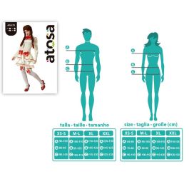 Disfraz Muñeca de Porcelana Mujer Adulta con Vestido Beige y Lazos Rojos Talla XS-S Halloween