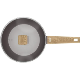 Arthur Martin Sartén AM9910 Ø 24 cm Cerámica Inducción Tapa Cesta Acero Inoxidable Topo