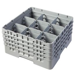 CAMBRO - 9S800-163 - Cesta de lavado 9 comp. 4 alturas - 14,8 cm Ø máx. - alt. máx. 21,7 cm - 50 x 50 x 26,7 cm - Rojo Precio: 97.49999952. SKU: B1HTK3K634