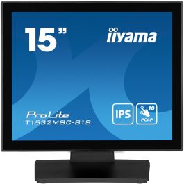 IIYAMA T1532MSC-B1S Monitor Táctil 15" (38.1cm) XGA LCD 4:3 ProLite, 10 Puntos Táctiles, HDMI+DP, 8ms, Negro