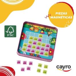 Juego 4 en líena frogs de madera en caja de metal. 8 piezas, 2 jugadores. 19x19x3,5cm Juego 4 en líena frogs de madera en caja de metal. 8 piezas, 2 jugadores. 19x19x3,5cm
