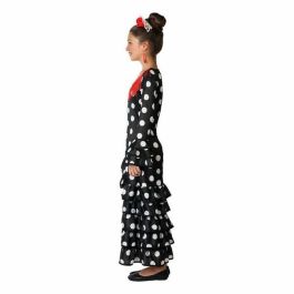 Disfraz Flamenca Sevillana Niña Infantil Negro Lunares Rojos 10-12 Años Paises del Mundo