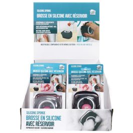 Je cherche une Idee Cepillo con Depósito de Jabón Higiénico y Resistente Colores Surtidos con Depósito Integrado Limpia sin Rayar Apto Lavavajillas