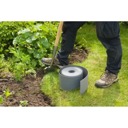 Naturaleza Borde de Jardín H7.5 cm x 10 m Polietileno Gris Espesor 3 mm